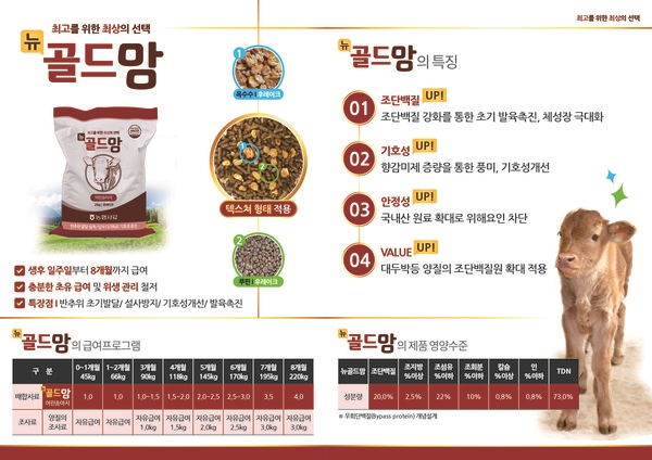 농협사료 울산지사, 송아지 전용 사료 뉴골드맘 출시