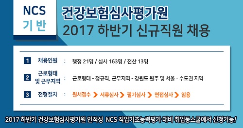 취업동스쿨, 2017년도 건강보험심사평가원 채용대비 NCS필기 인강 오픈
