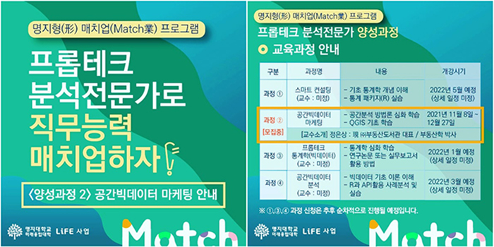 명지대학교 미래융합대학, M-매치업 프롭테크 분석전문가 양성과정 모집
