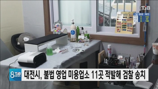 대전시 불법 영업 미용업소 11곳 적발해 검찰 송치