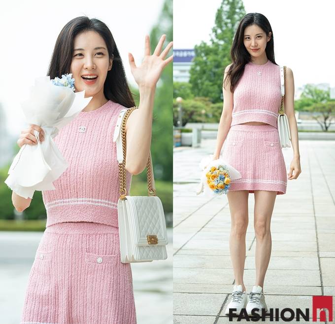 [패션엔 포토] 서현, 핑크핑크! ‘징크스’는 없어 핑크 여신의 니트 투피스룩