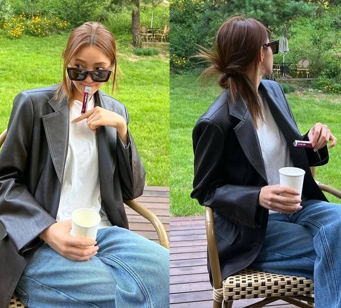 임창정 아내 서하얀, 워커홀릭의 휴식 타임! 옆태도 힙한 오버핏 재킷룩