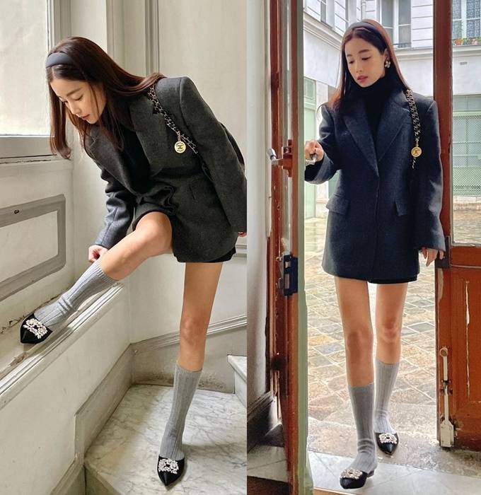 기은세, 헉 여고생인 줄! 하의실종 핫쇼츠에 오버핏 재킷룩