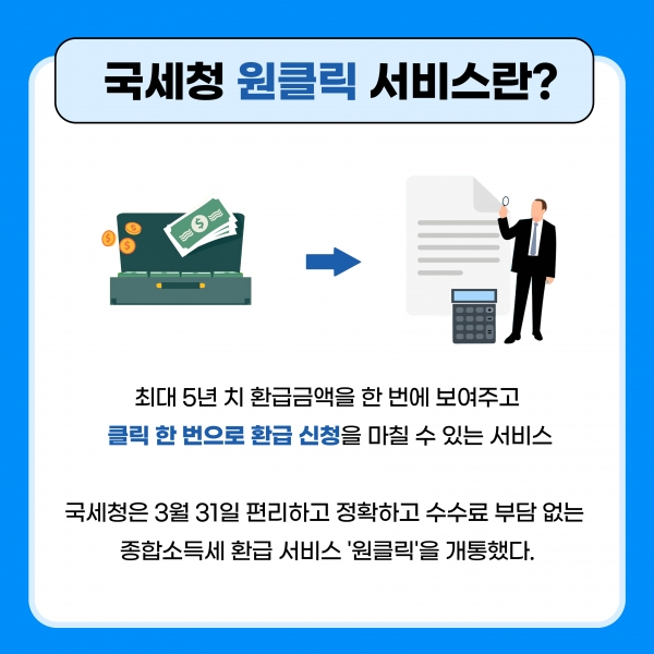 국세청 원클릭서비스 도입, 2025년 종합소득세 신청 방법
