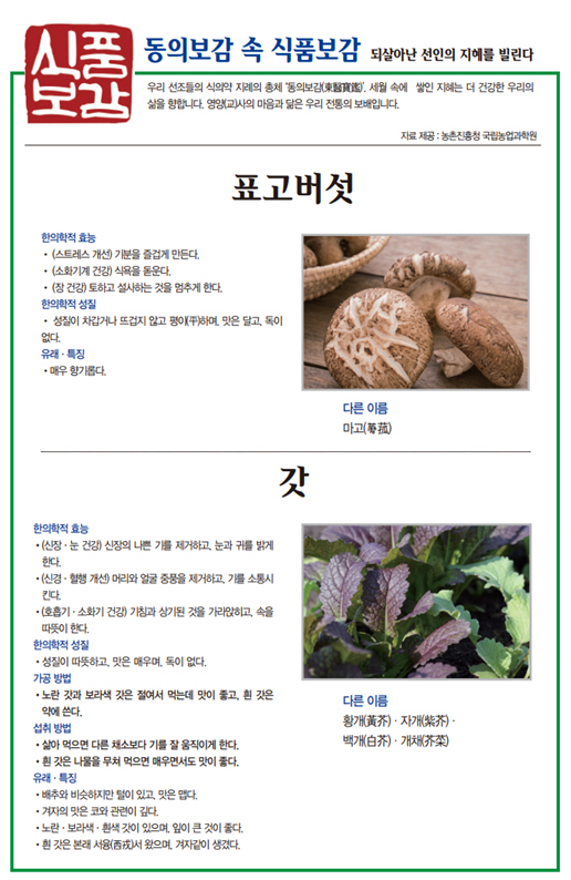[식품보감] 표고버섯, 갓