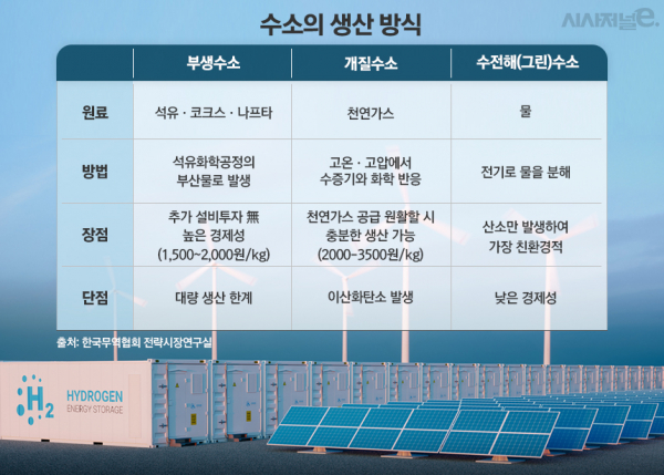 친환경 수소경제 중심은 그린수소···경제성, 신재생에너지 가격이 좌우  