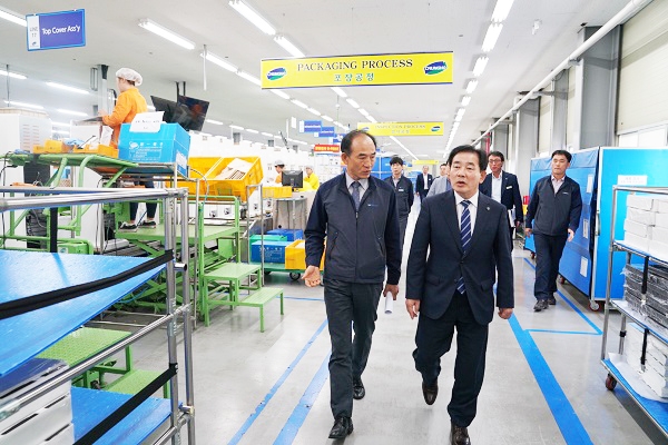 송기섭 진천군수, 기업체 생산현장 방문…애로사항 청취