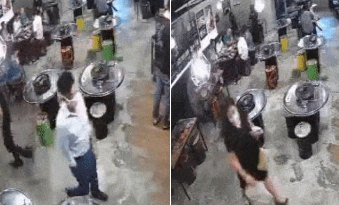삼겹살집에서 소개팅했는데 마음에 안 들자 상대가 자리 비운 사이 도망간 남녀 (영상)