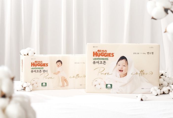 안커버에 100% 프리미엄 순면 적용해 편안한 유한킴벌리 하기스 네이처메이드 퓨어코튼