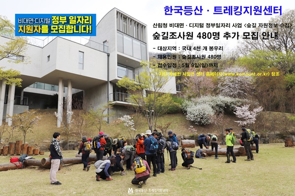 한국등산·트레킹지원센터, 숲길조사원 480명 추가 모집