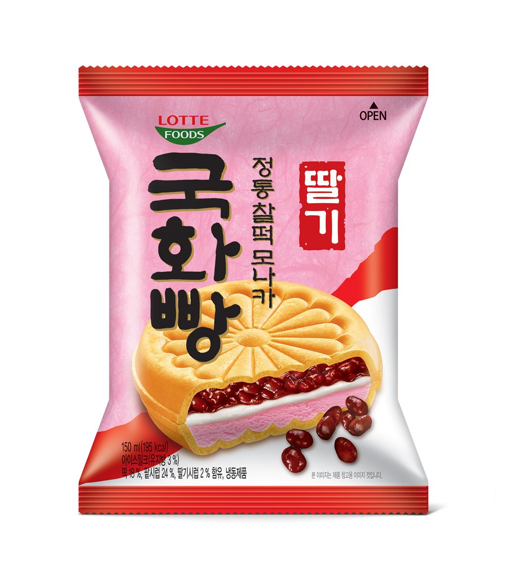 찰떡 모나카 아이스크림에 딸기 시럽.. 롯데푸드, 국화빵 딸기 선보여