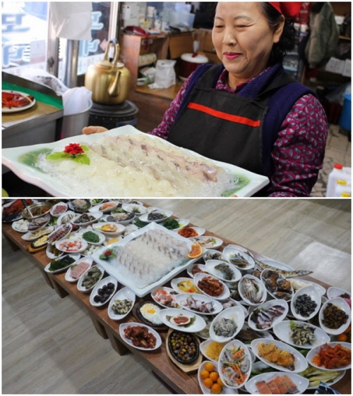 인천 연안부두 맛집 호남6호이모네 횟집, 한상 가득한 60첩스끼 제공