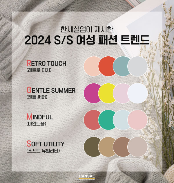 한세실업, 2024 S/S 여성 패션 트렌드 키워드 4가지 제시
