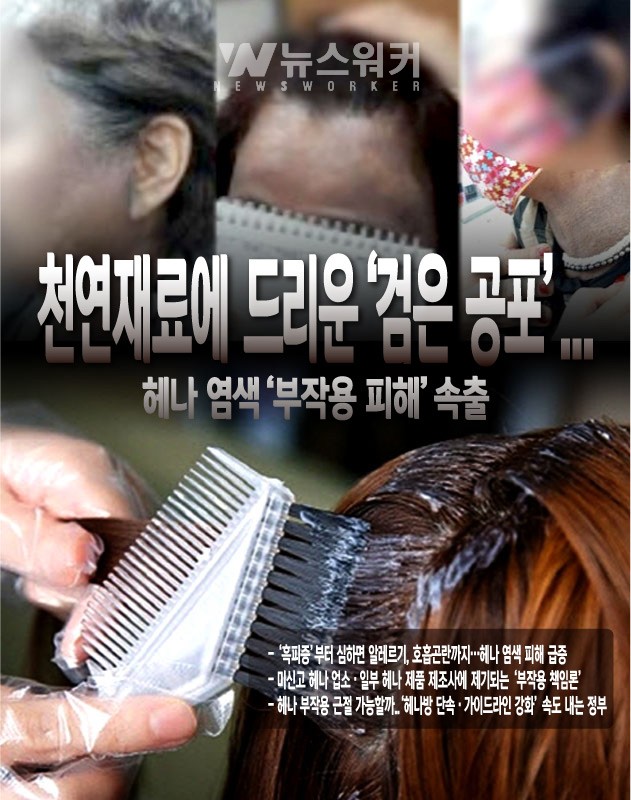 [뉴스워커_시사 이슈] 천연재료에 드리운 검은 공포..헤나 염색 부작용 피해 속출