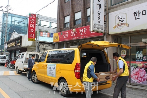 담양군노인복지관, 드라이빙 스루로 자장면 나눔 행사 진행