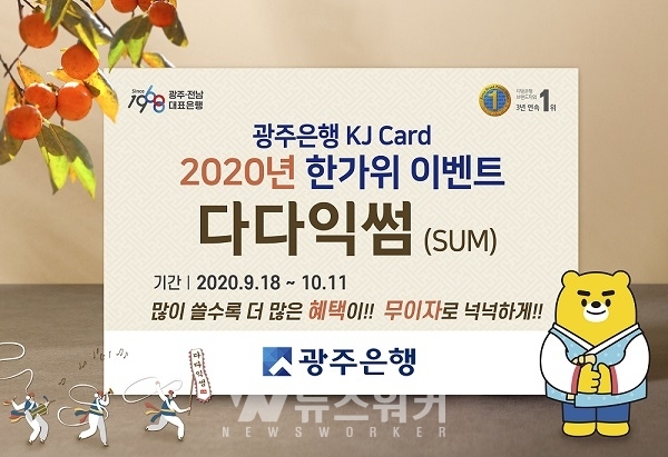광주은행 KJ카드,  2020년 한가위 다다익썸(SUM) 이벤트 펼쳐