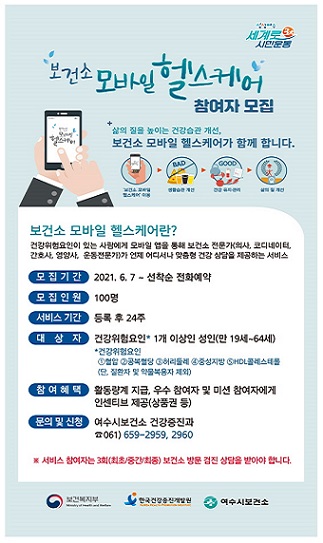 여수시, 모바일 헬스케어사업 시민 건강 지킨다