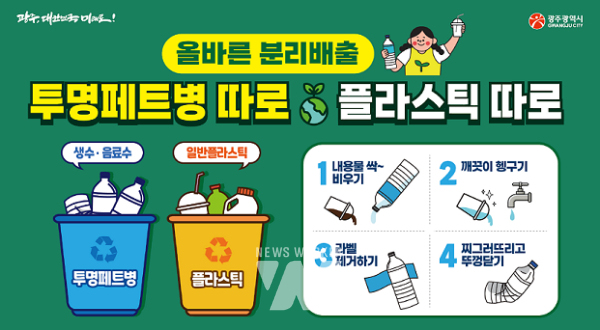 광주시, 투명페트병, 플라스틱과 따로 배출하세요