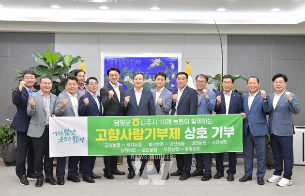 전남 담양군-나주시 10개 농협 임직원, 고향사랑기부제 상호 기부