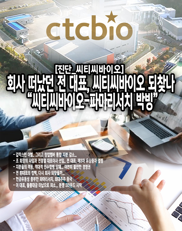 [뉴스워커_재계 돋보기] 회사 떠났던 전홍열 대표, 이민구 대표 제치고 씨티씨바이오 되찾나 씨티씨바이오-파마리서치 박빙