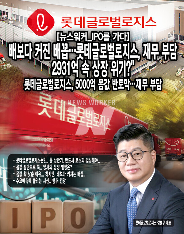 배보다 커진 배꼽…롯데글로벌로지스, 재무 부담 2931억 속 상장 위기?