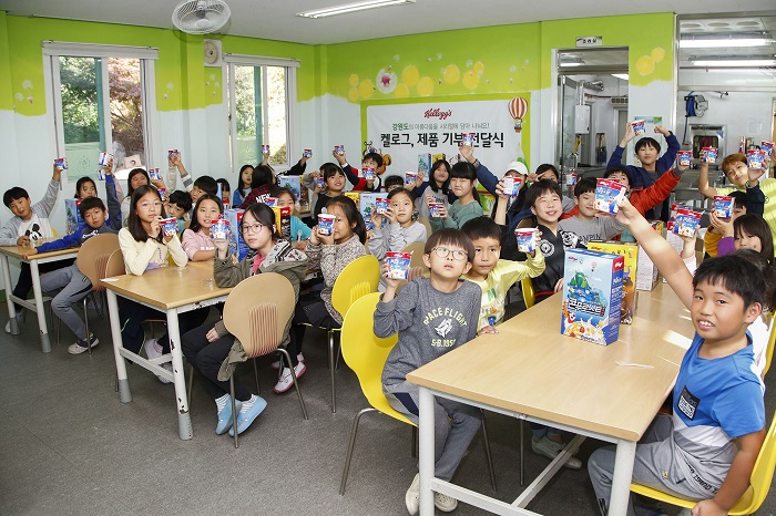 농심켈로그, 강원도 초등학교 4곳에 시리얼 2000인분 전달