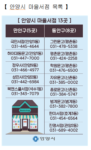 안양시, 마을서점 13곳 인증