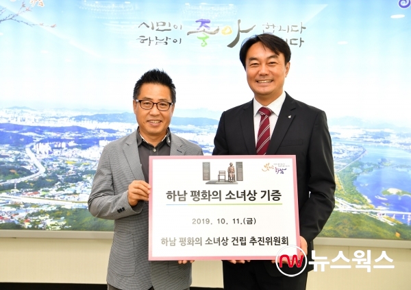 하남평화의상추진위원회, 하남 평화의 소녀상 하남시에 기증