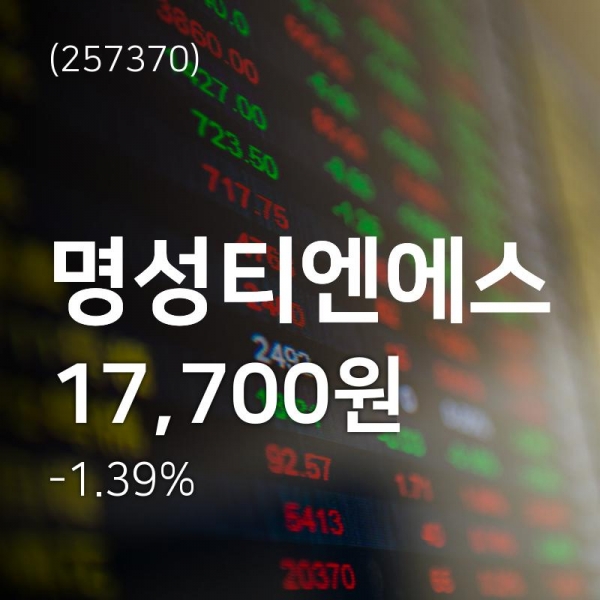 (주가와이어)명성티엔에스 주가 그래프  28일  현재 17700원