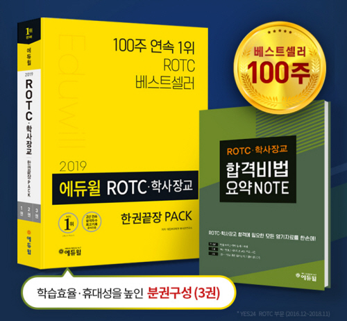 에듀윌 ROTC 학사장교 준비 교재 온라인서점 베스트셀러 1위 눈길