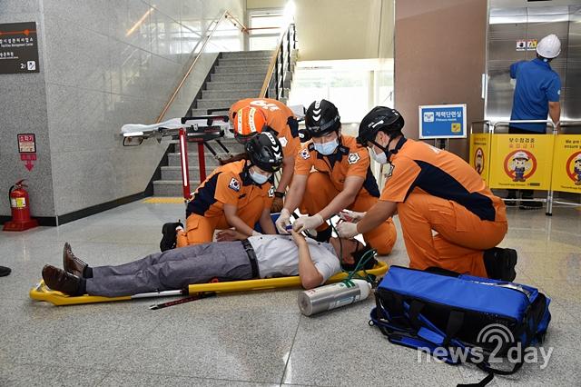 청송군, 2019 승강기 사고대응 유관기관 합동훈련