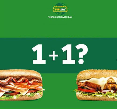 ‘서브웨이 1＋1’ 행사 화제 “15cm 샌드위치 구매시에만 해당”.. 몇시까지?