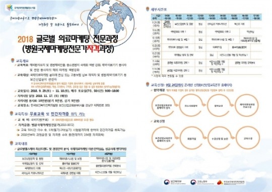 한국보건복지인력개발원, ‘병원국제마케팅전문가 자격과정’ 국비교육 실시