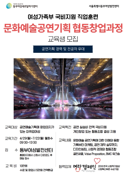 문화예술콘텐츠 공연기획 협동창업과정… 동부여성발전센터에서 여성CEO 되기