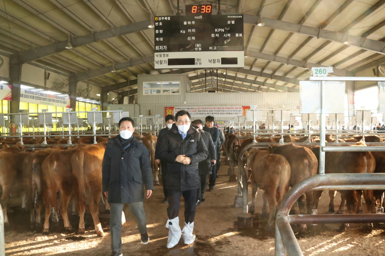 주낙영 경주시장, 신년 맞아 가축시장 방문