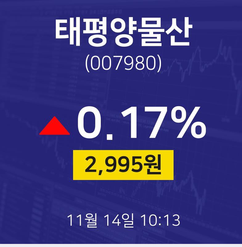 오늘증권시세 태평양물산 주가 14일  현재 2995원