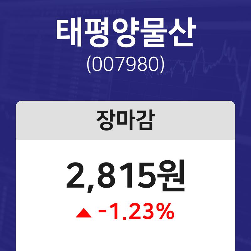 (내외TV마감증시) 19일 태평양물산 마감증시 2815원...
