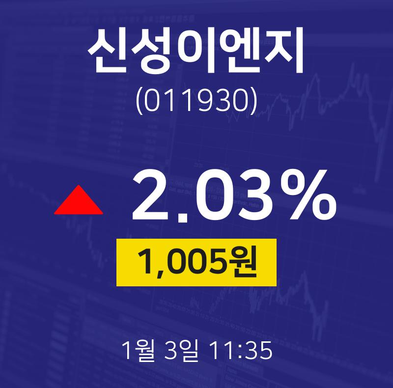 신성이엔지증권투자  3일  현재 1005원