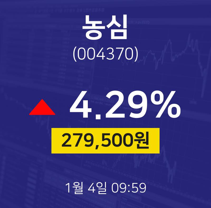 주가차트 농심 주가 4일  현재 279500원