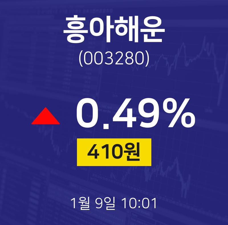 흥아해운주식종목  9일  현재 410원
