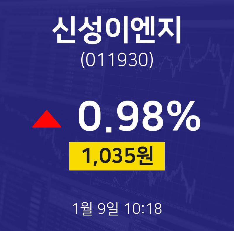 주식종목 신성이엔지 주가 9일  현재 1030원