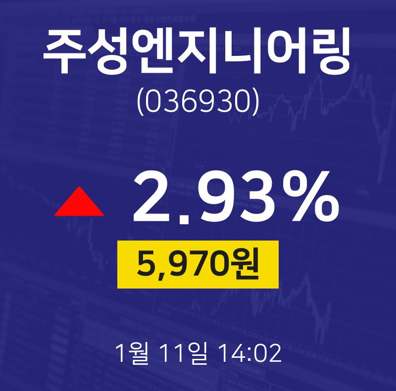 주식종목시세 주성엔지니어링 주가 11일  현재 5970원