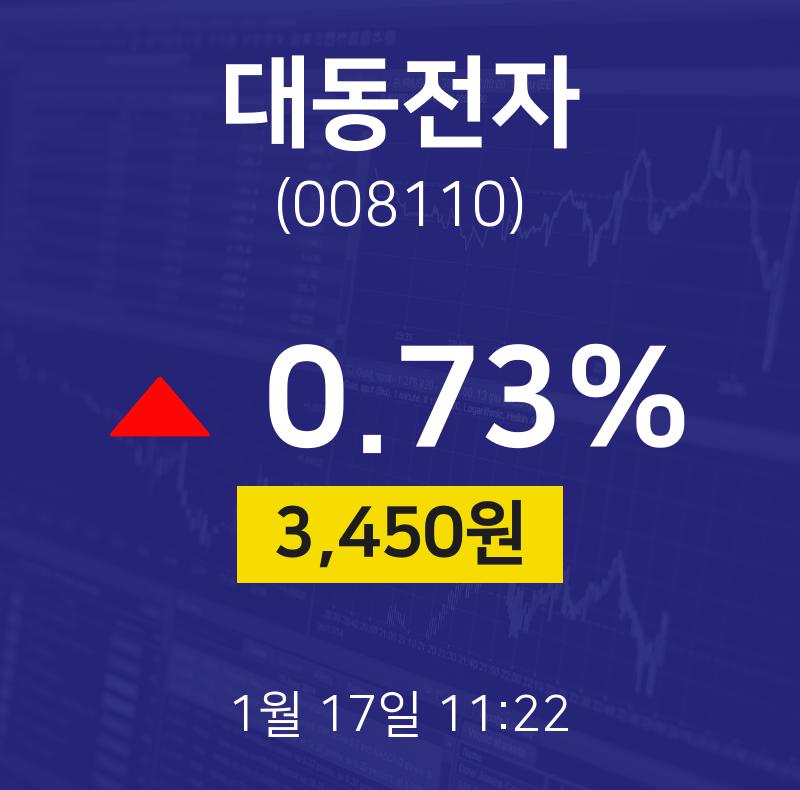 대동전자증권주식  17일  현재 3450원
