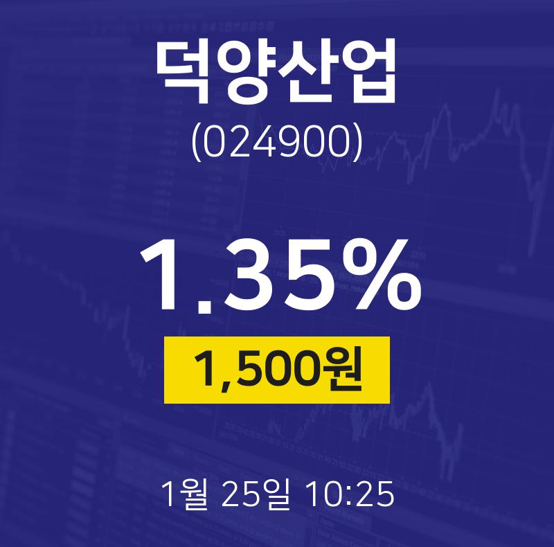 1월 25일 덕양산업 주식장 0.00% 1480원