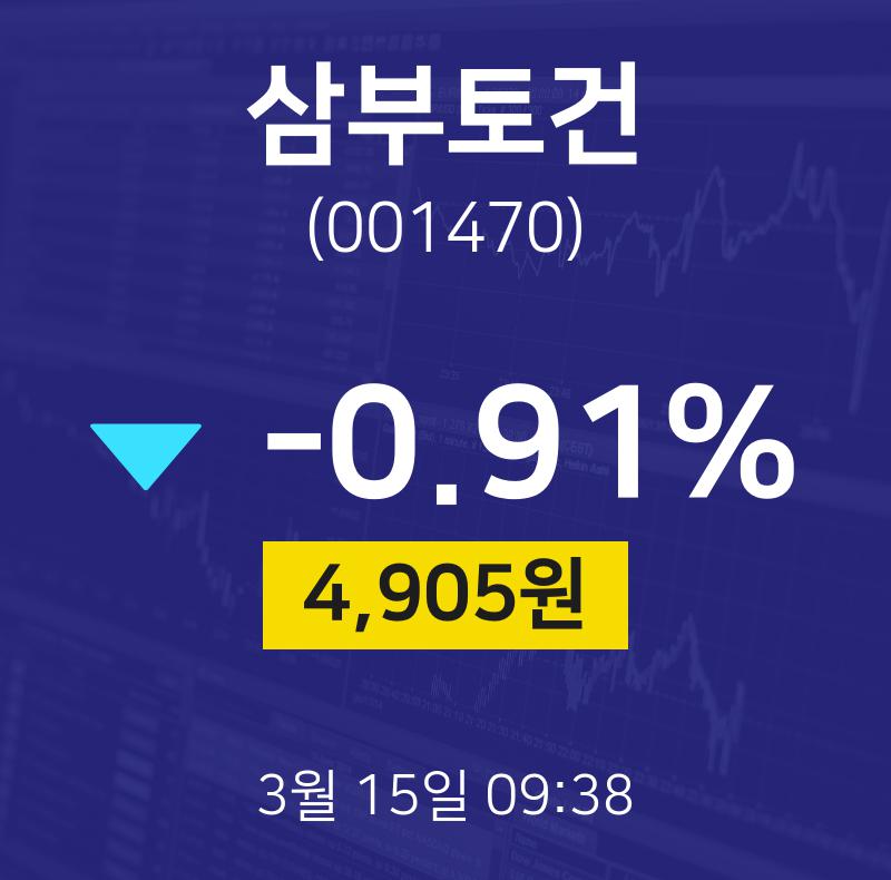 삼부토건주식현황  15일  현재 4905원