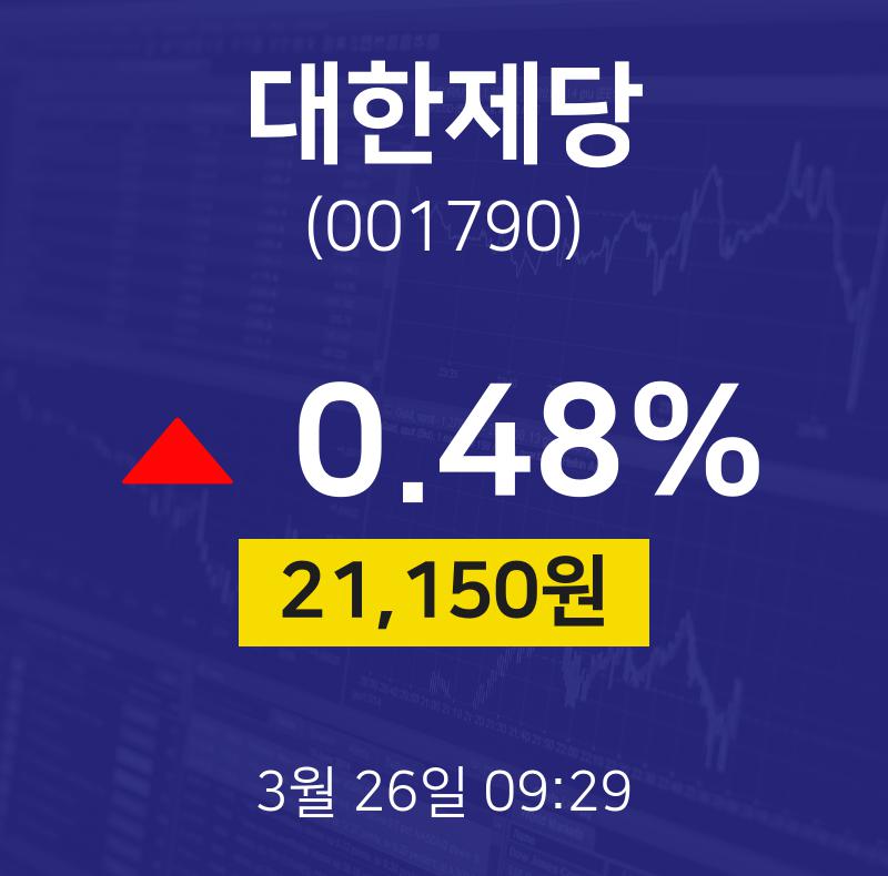대한제당주식종목  26일  현재 21150원