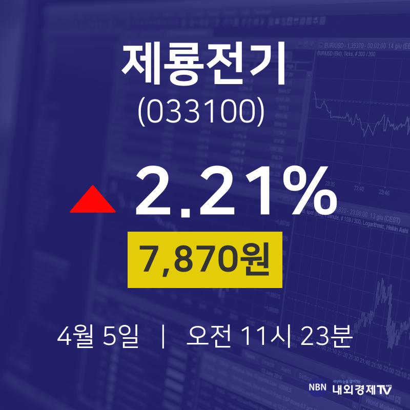 4월 5일 제룡전기 오늘주식 7870원  2.21%