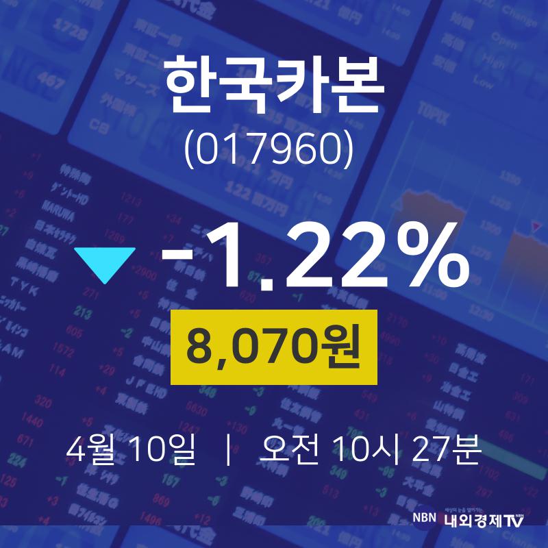 4월 10일 한국카본 주식주가 8070원  -1.22%