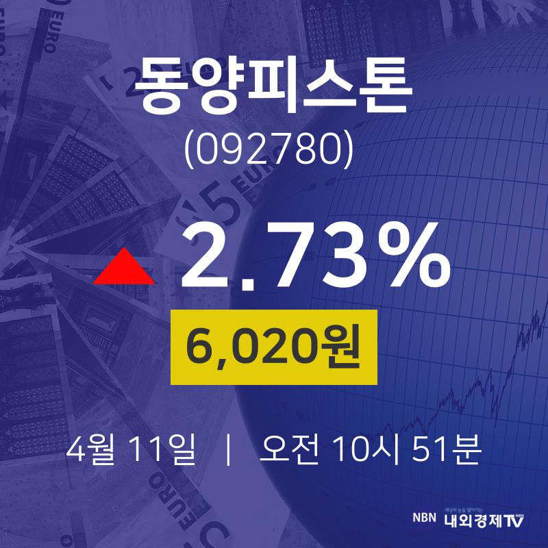 동양피스톤주식추천주  11일  현재 6020원