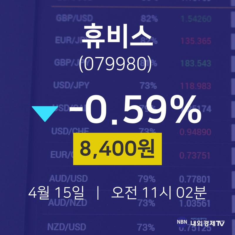 투자주식 휴비스 주가 15일  현재 8400원